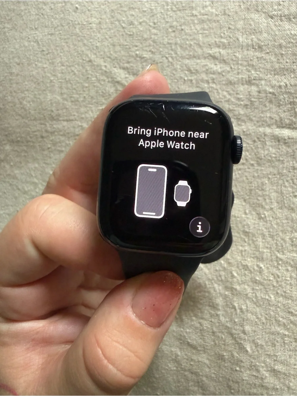 Apple Smartwatch in Black with Silicone Sport Band